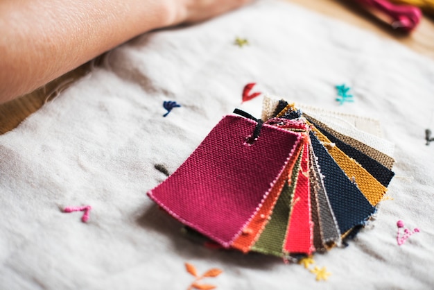 haftowane próbki materiału